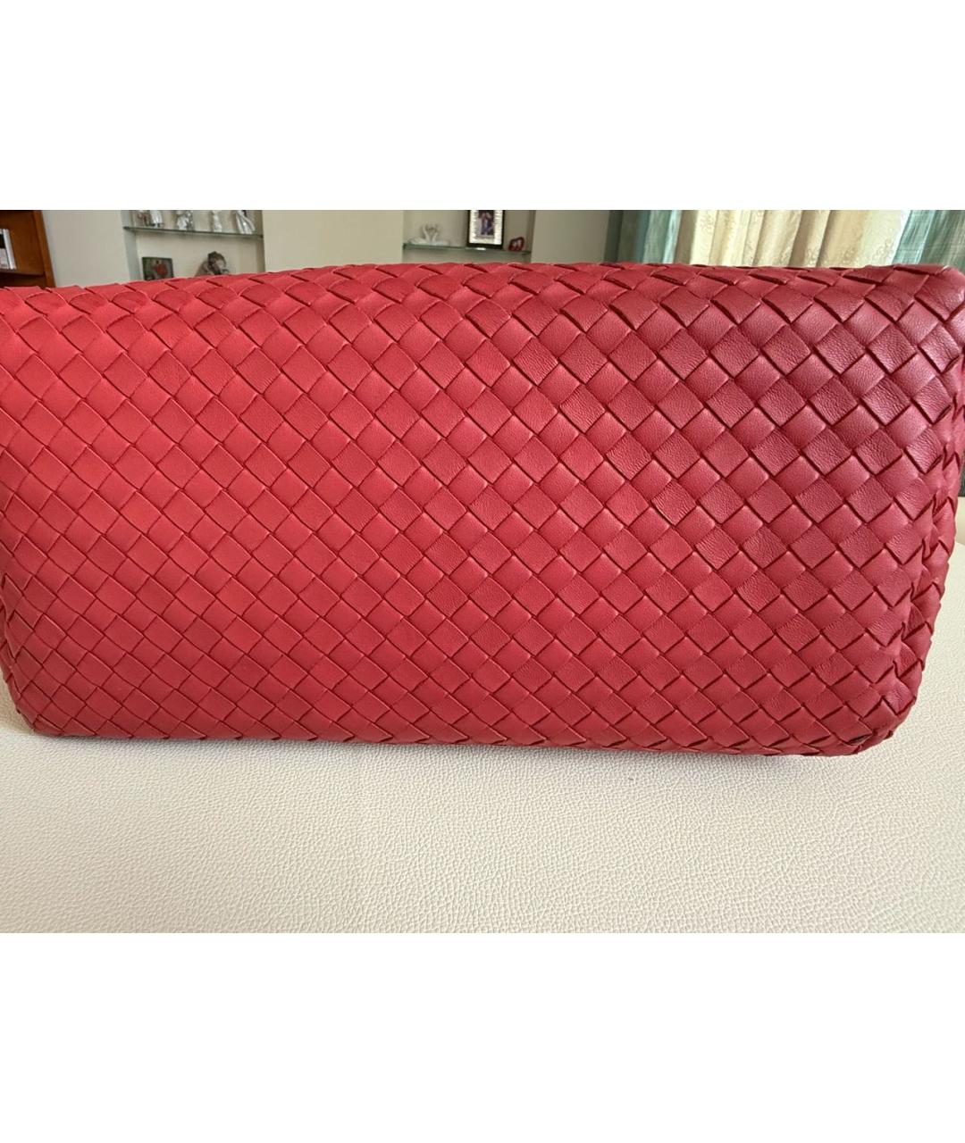 BOTTEGA VENETA Бордовая кожаная сумка тоут, фото 2