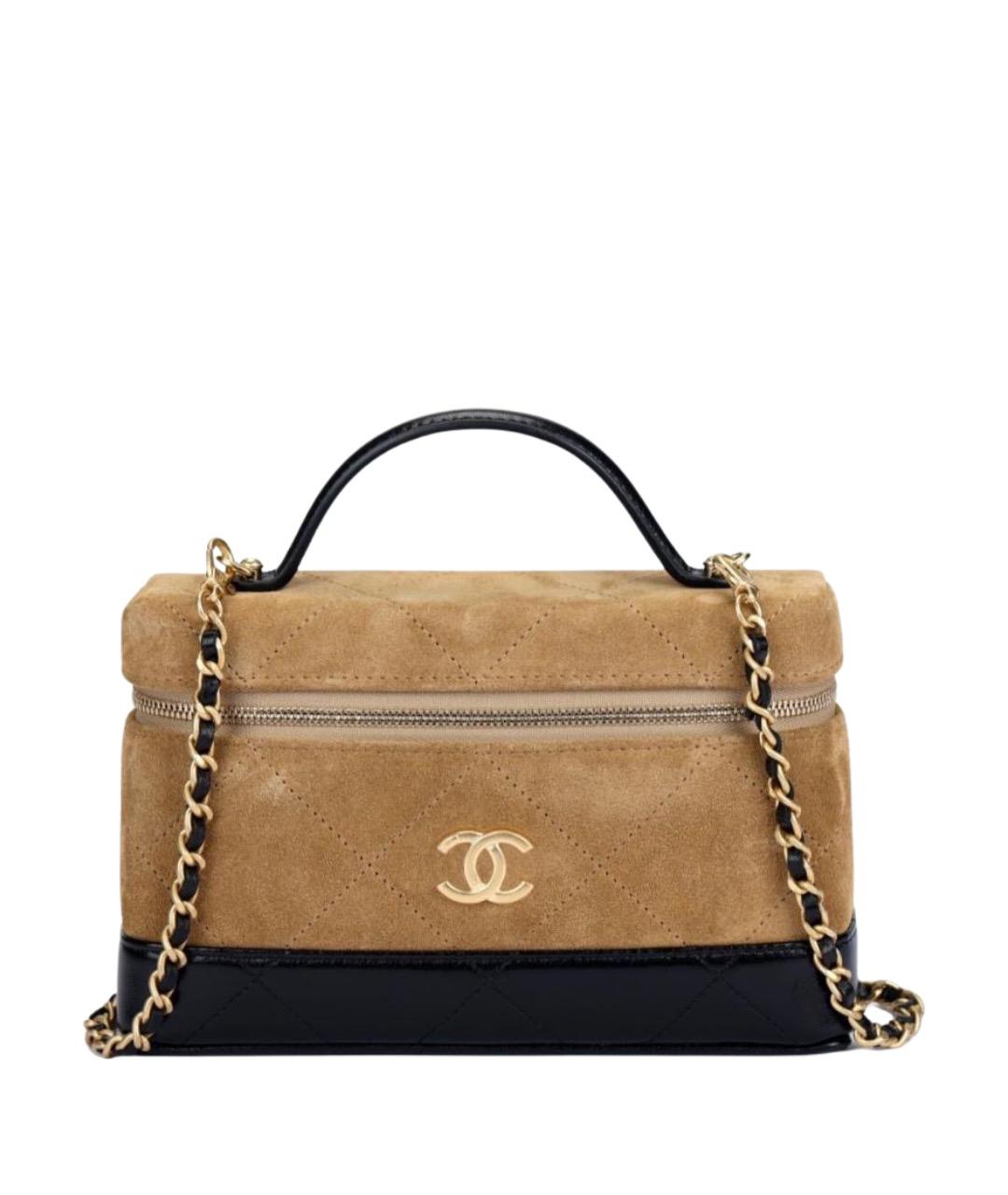CHANEL Бежевая замшевая сумка через плечо, фото 1