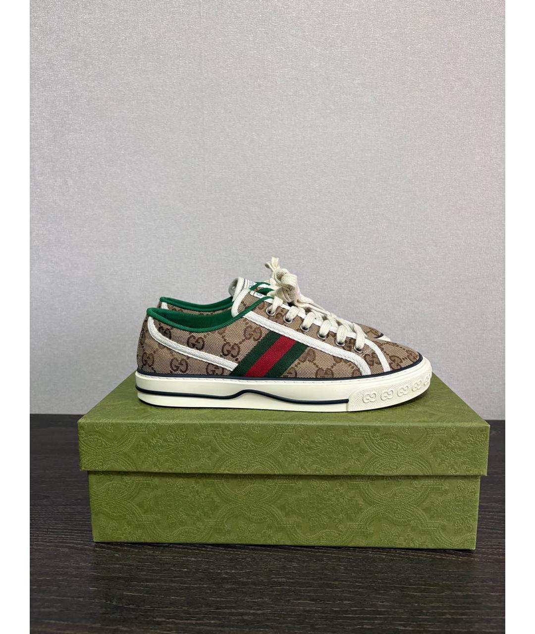 GUCCI Коричневые кеды, фото 9