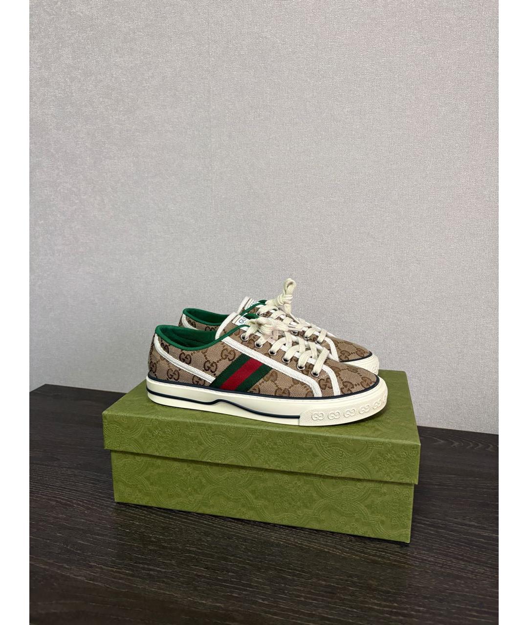 GUCCI Коричневые кеды, фото 6