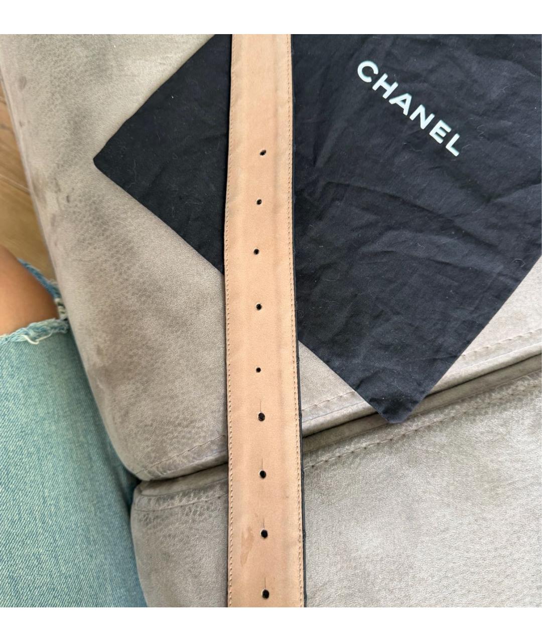CHANEL Черный кожаный ремень, фото 6