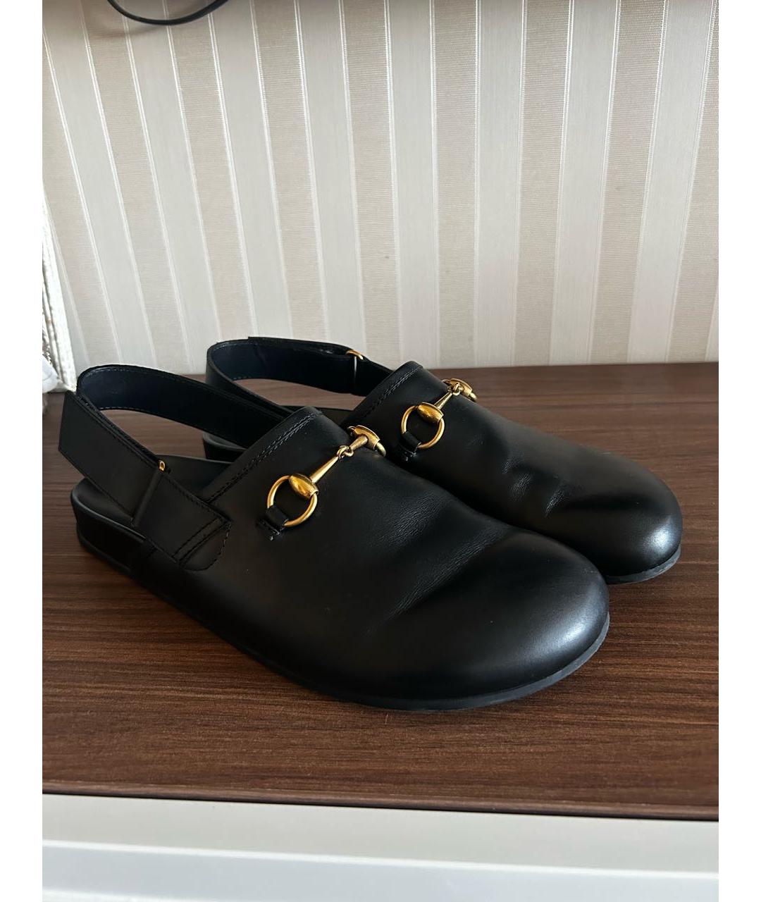 GUCCI Черные кожаные сандалии, фото 7