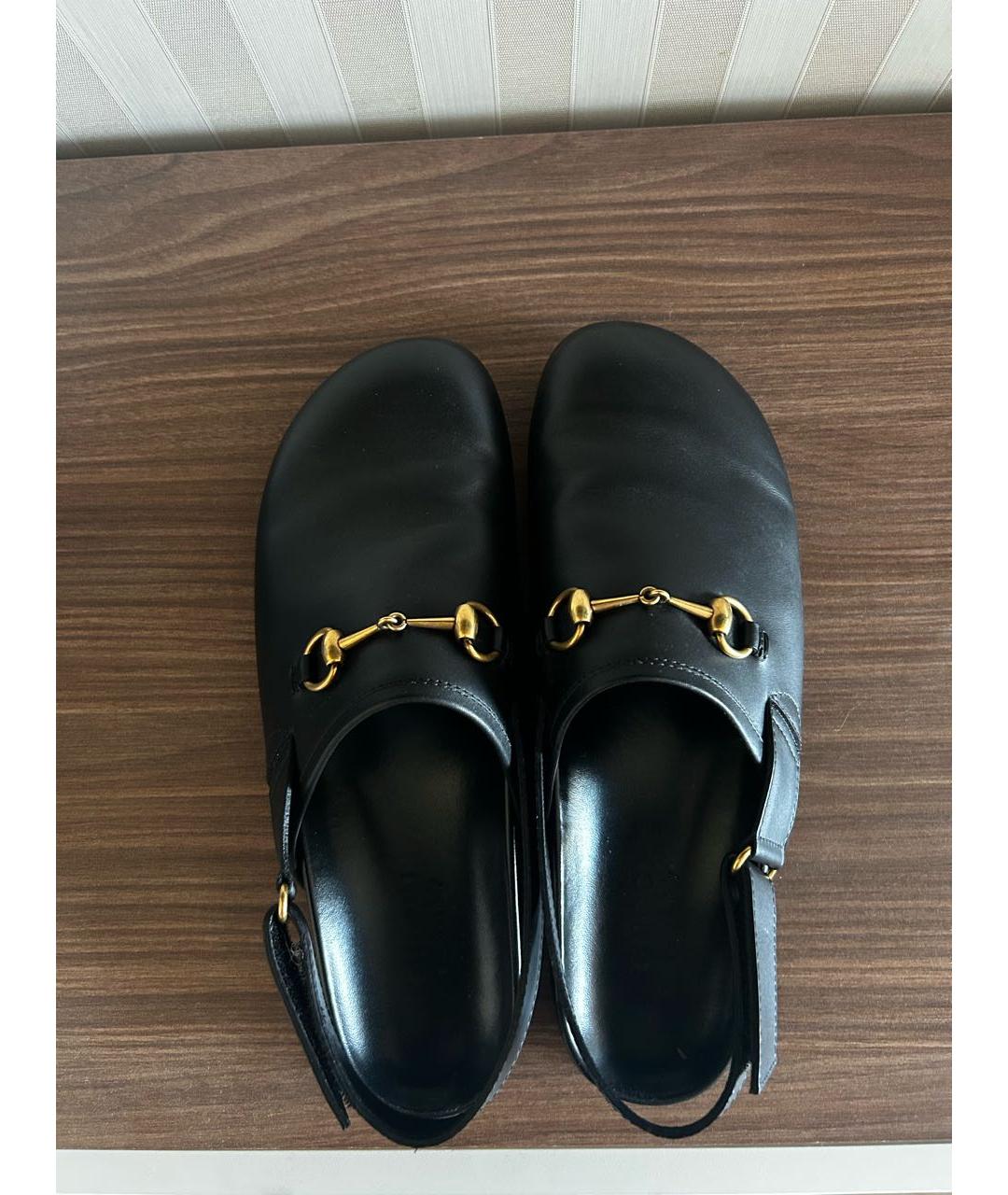 GUCCI Черные кожаные сандалии, фото 5