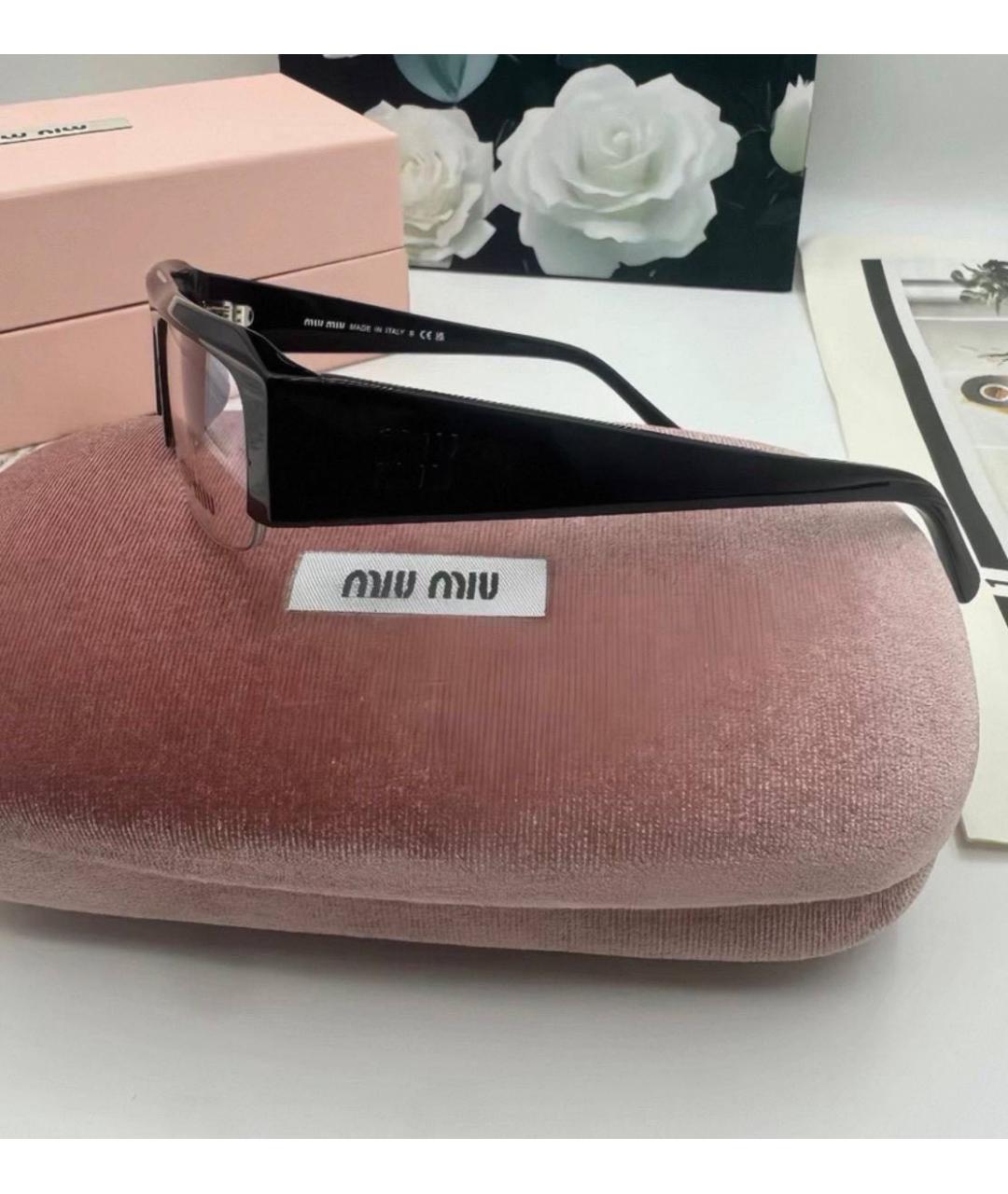MIU MIU Черные пластиковые солнцезащитные очки, фото 4