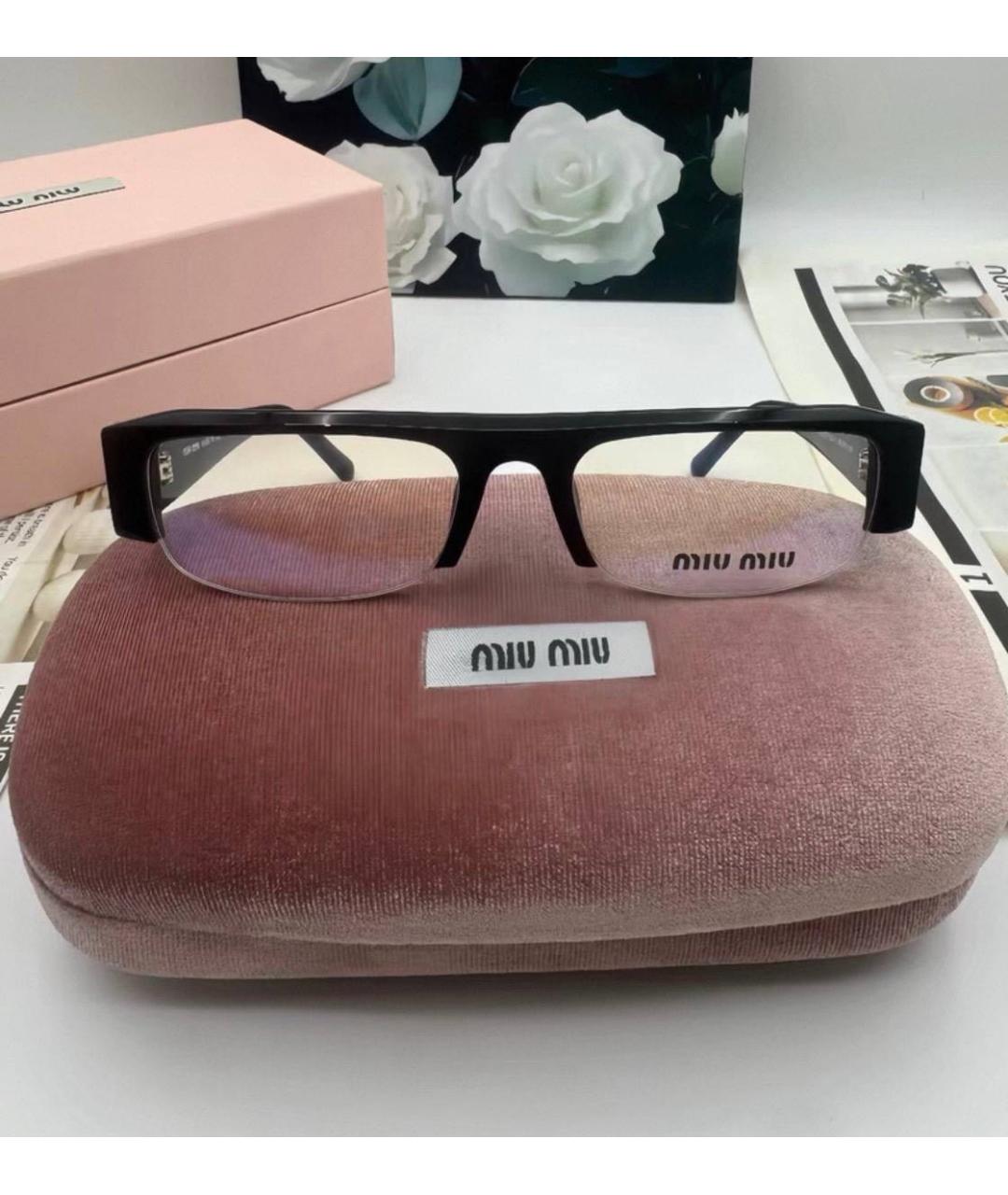 MIU MIU Черные пластиковые солнцезащитные очки, фото 3