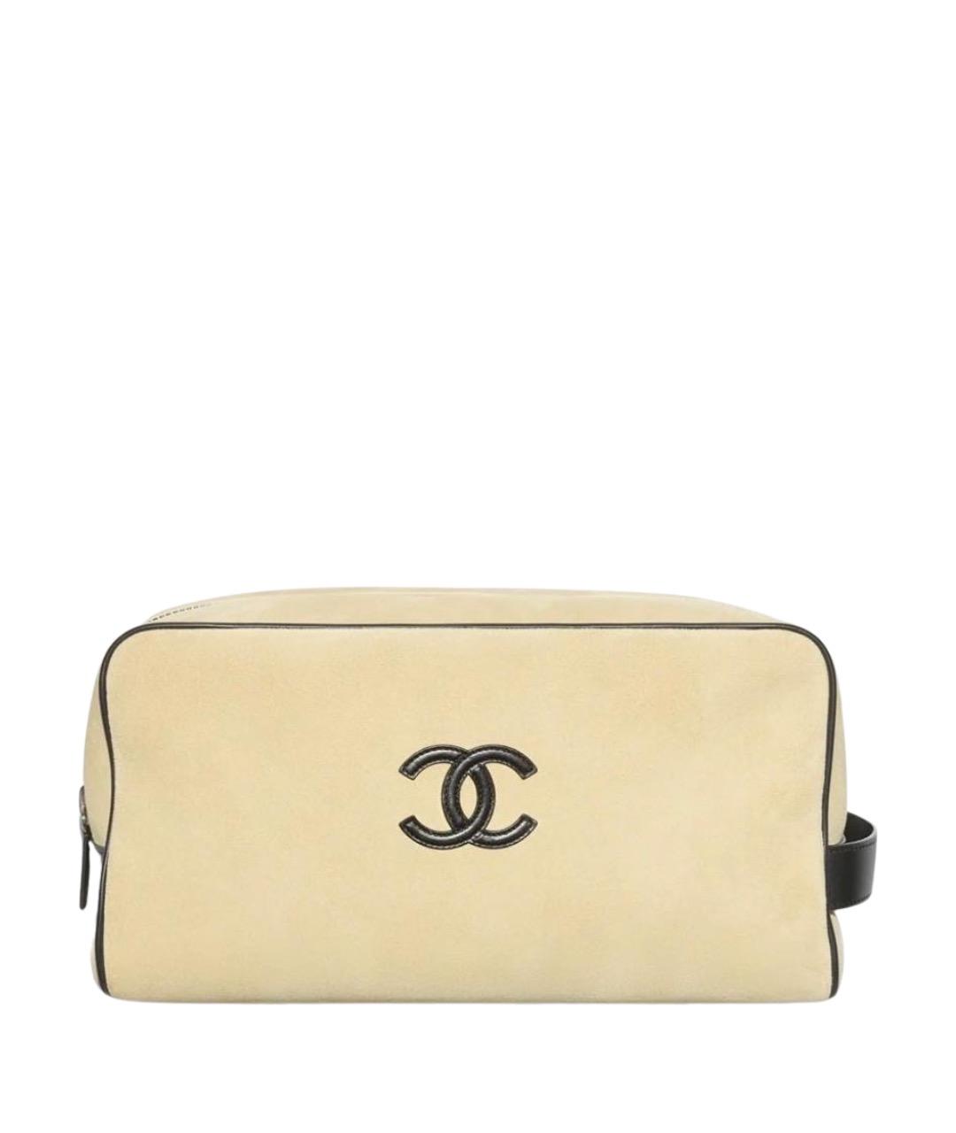 CHANEL Бежевая кожаная косметичка, фото 1