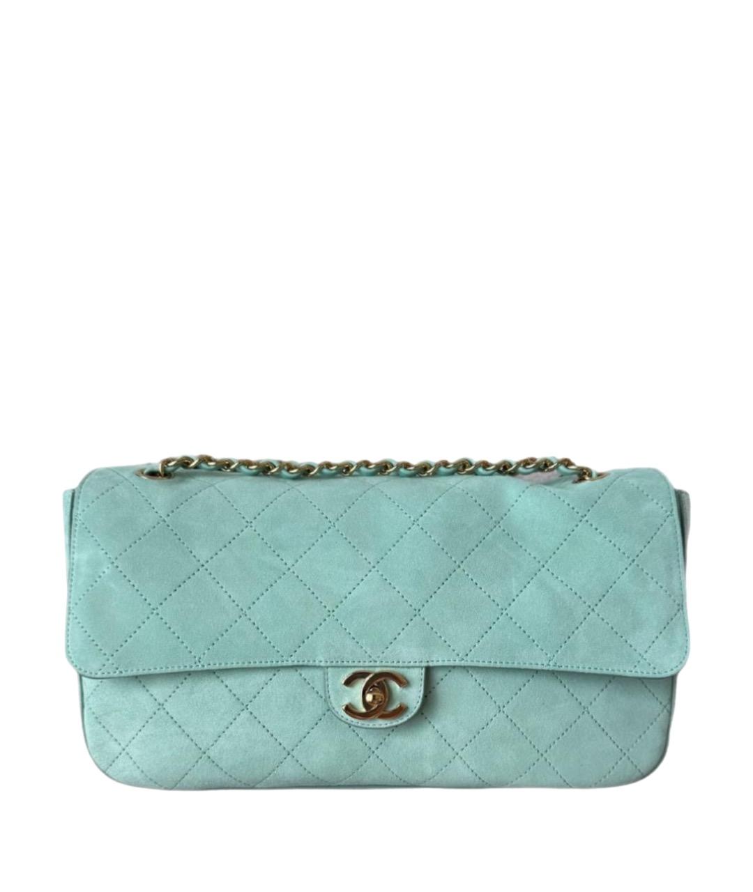 CHANEL Бирюзовая кожаная сумка через плечо, фото 1