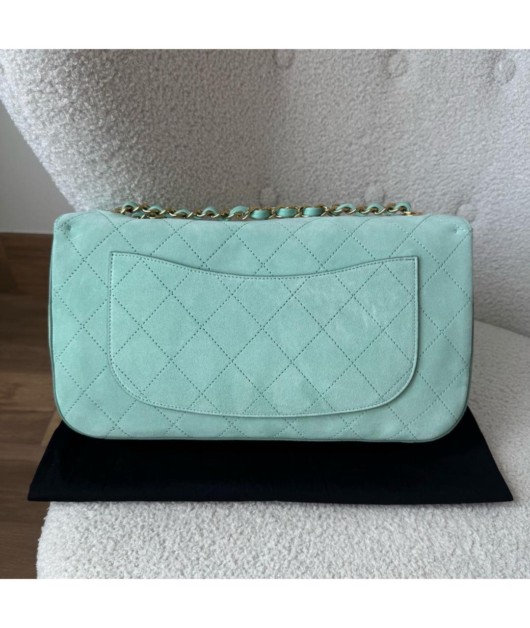 CHANEL Бирюзовая кожаная сумка через плечо, фото 3