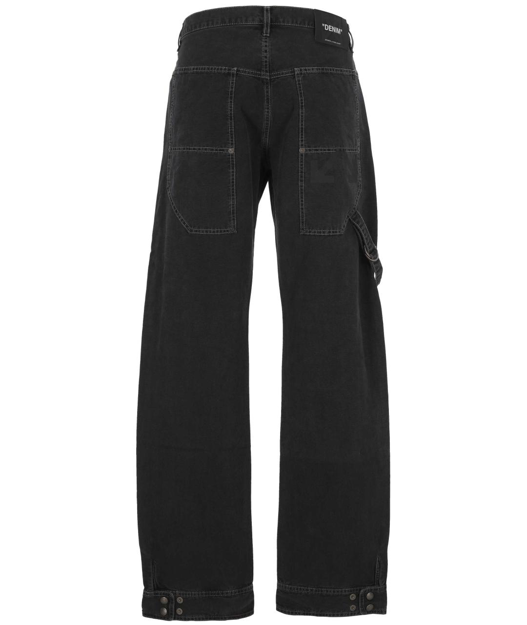 OFF-WHITE Черные хлопковые повседневные брюки, фото 3