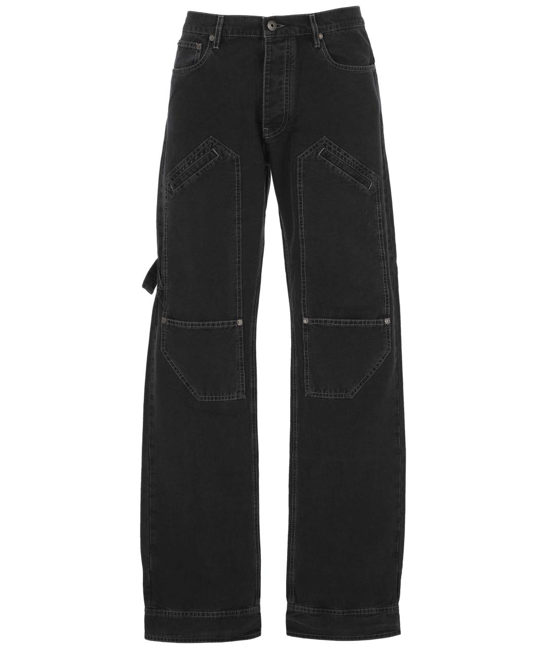 OFF-WHITE Черные хлопковые повседневные брюки, фото 1