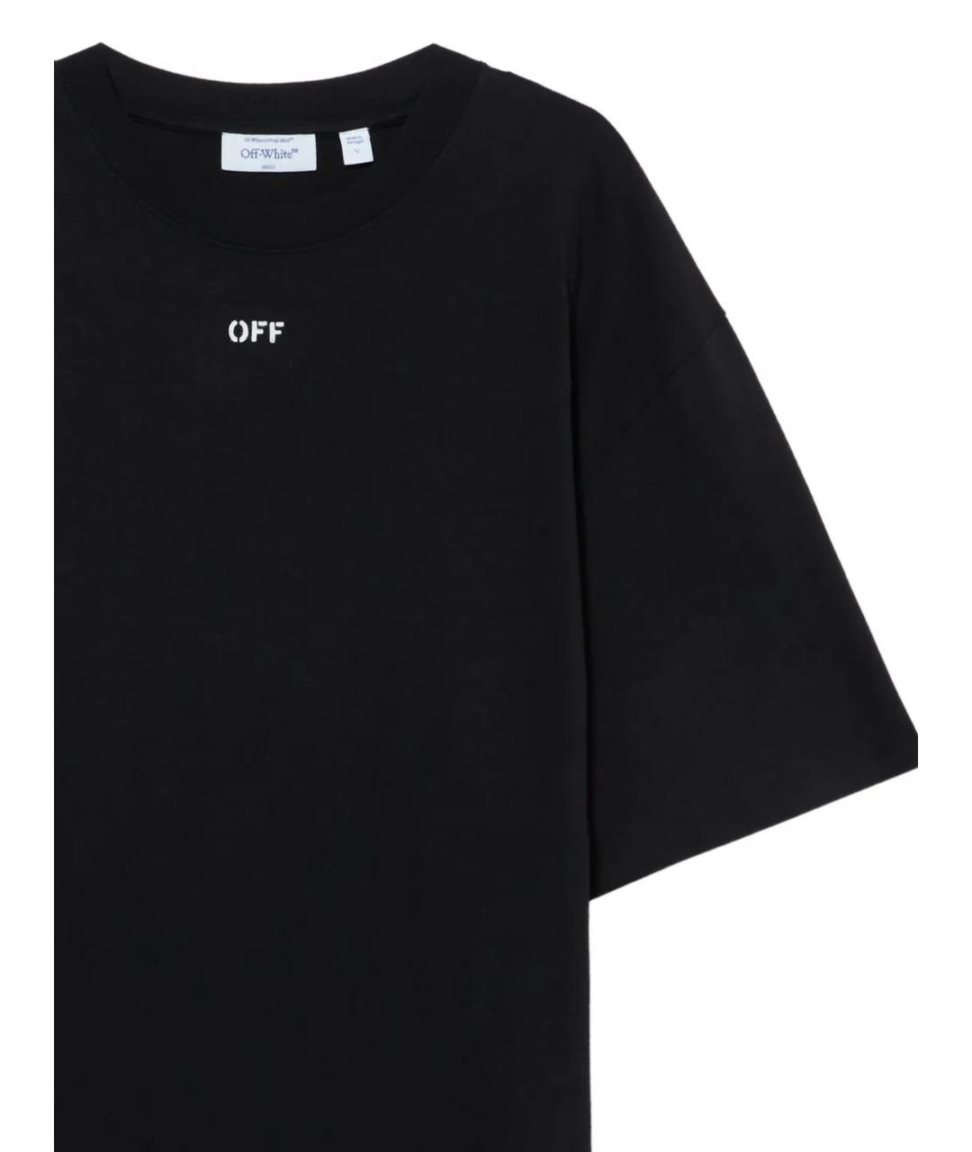 OFF-WHITE Черная хлопковая футболка, фото 2