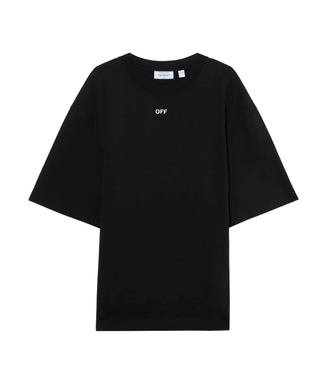OFF-WHITE Черная хлопковая футболка, фото 1