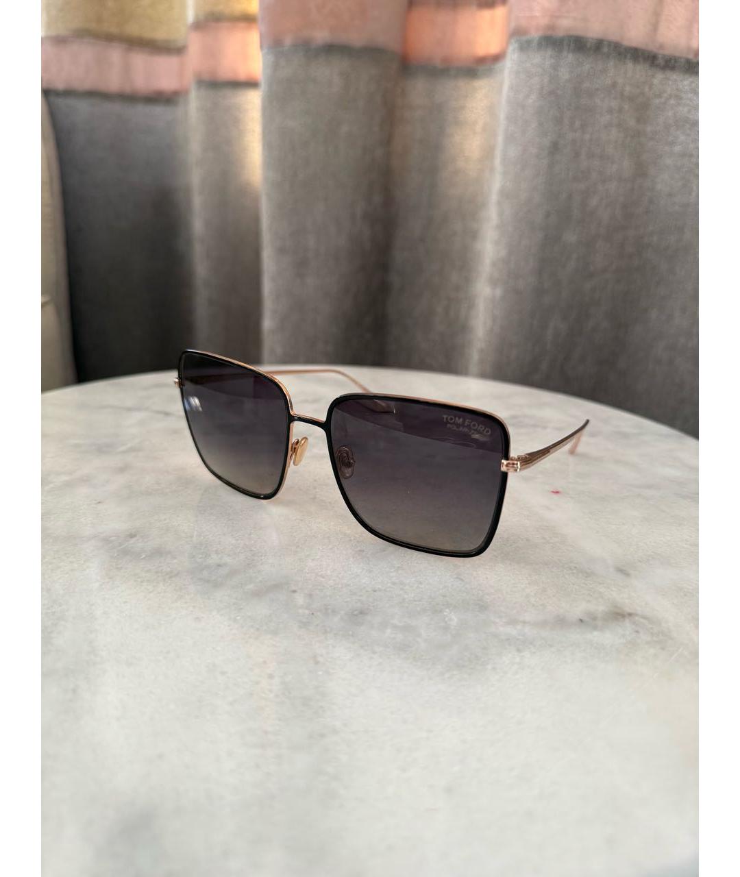 TOM FORD Золотые металлические солнцезащитные очки, фото 3