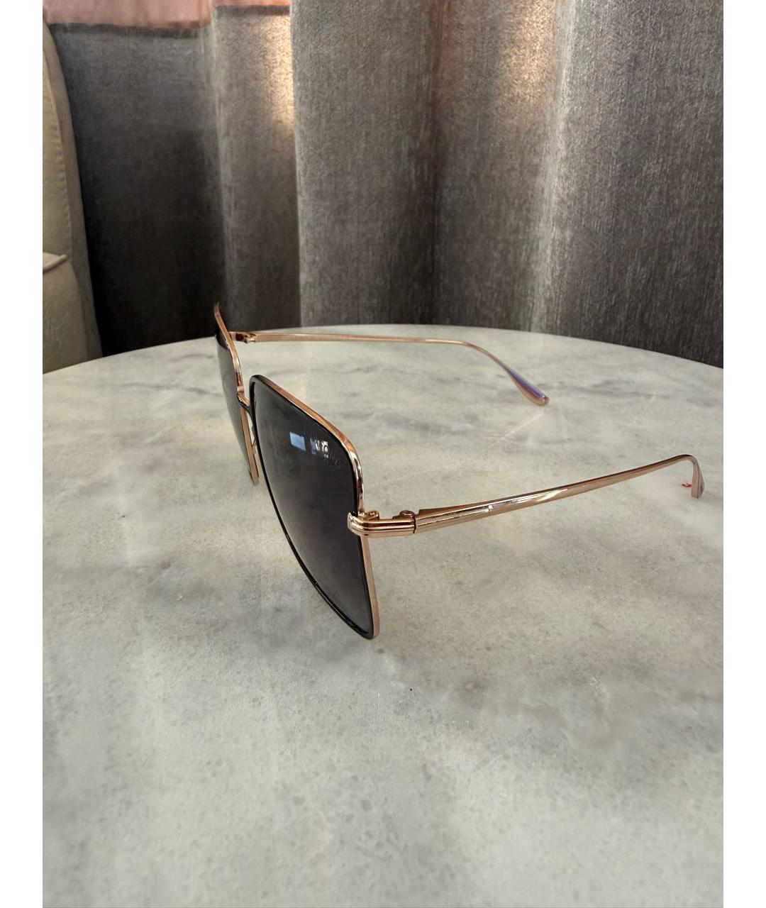 TOM FORD Золотые металлические солнцезащитные очки, фото 2