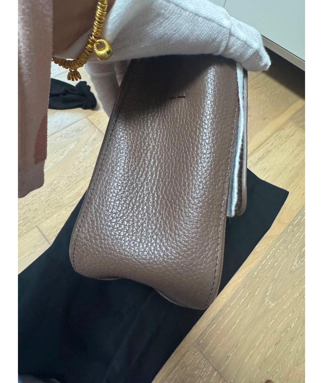 CHANEL Коричневая кожаная сумка через плечо, фото 5
