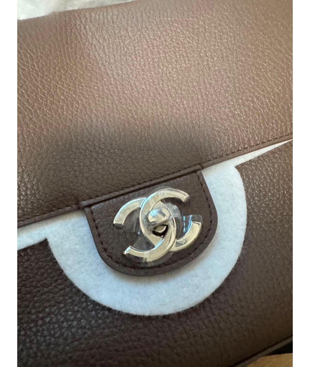 CHANEL Коричневая кожаная сумка через плечо, фото 3