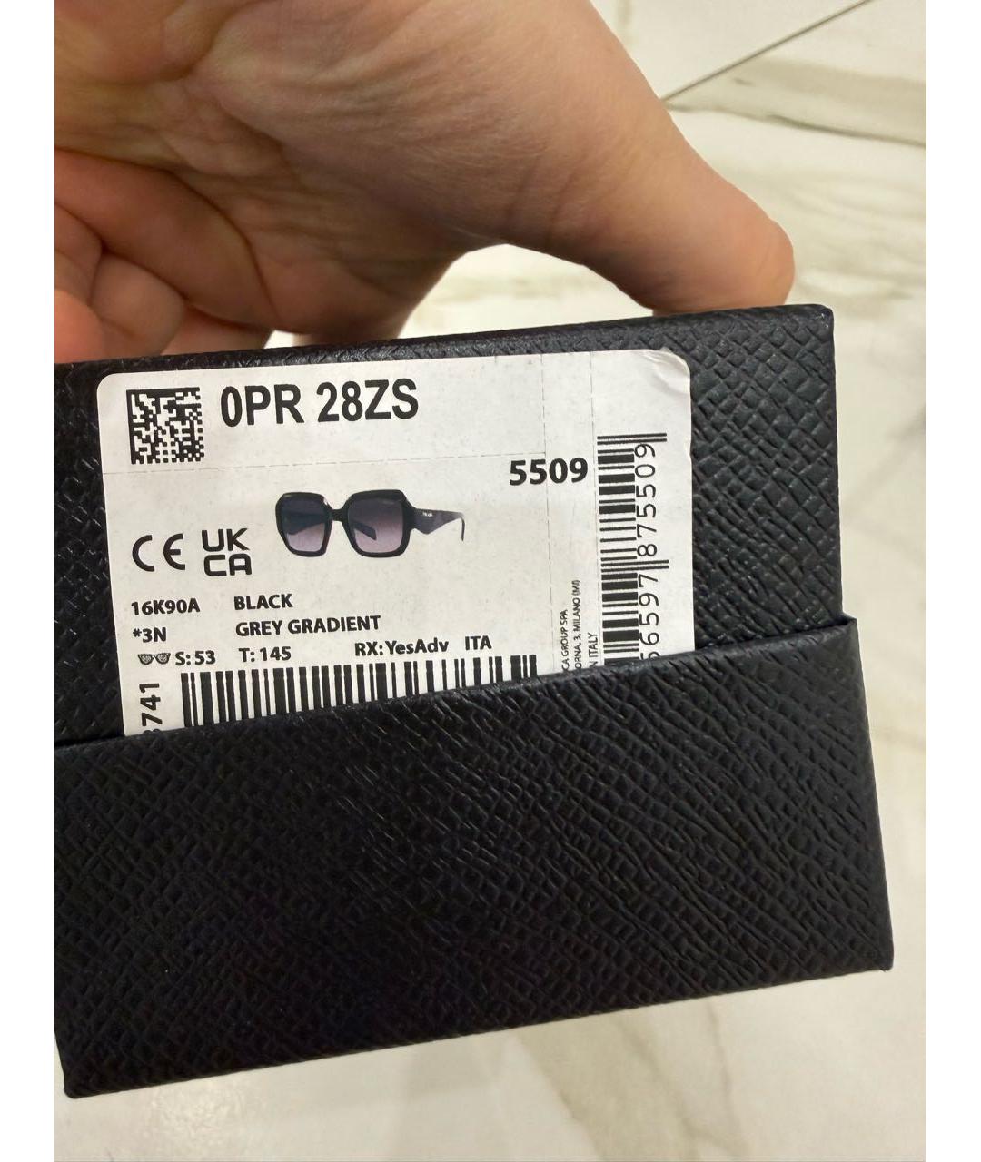 PRADA Черные пластиковые солнцезащитные очки, фото 4