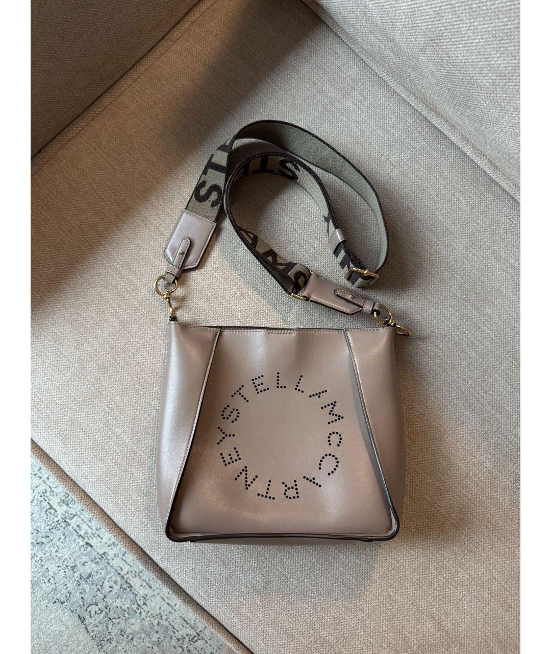 STELLA MCCARTNEY Бежевая сумка через плечо из искусственной кожи, фото 9