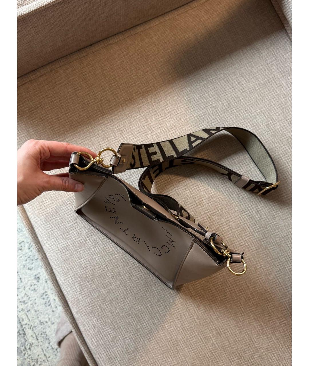 STELLA MCCARTNEY Бежевая сумка через плечо из искусственной кожи, фото 8