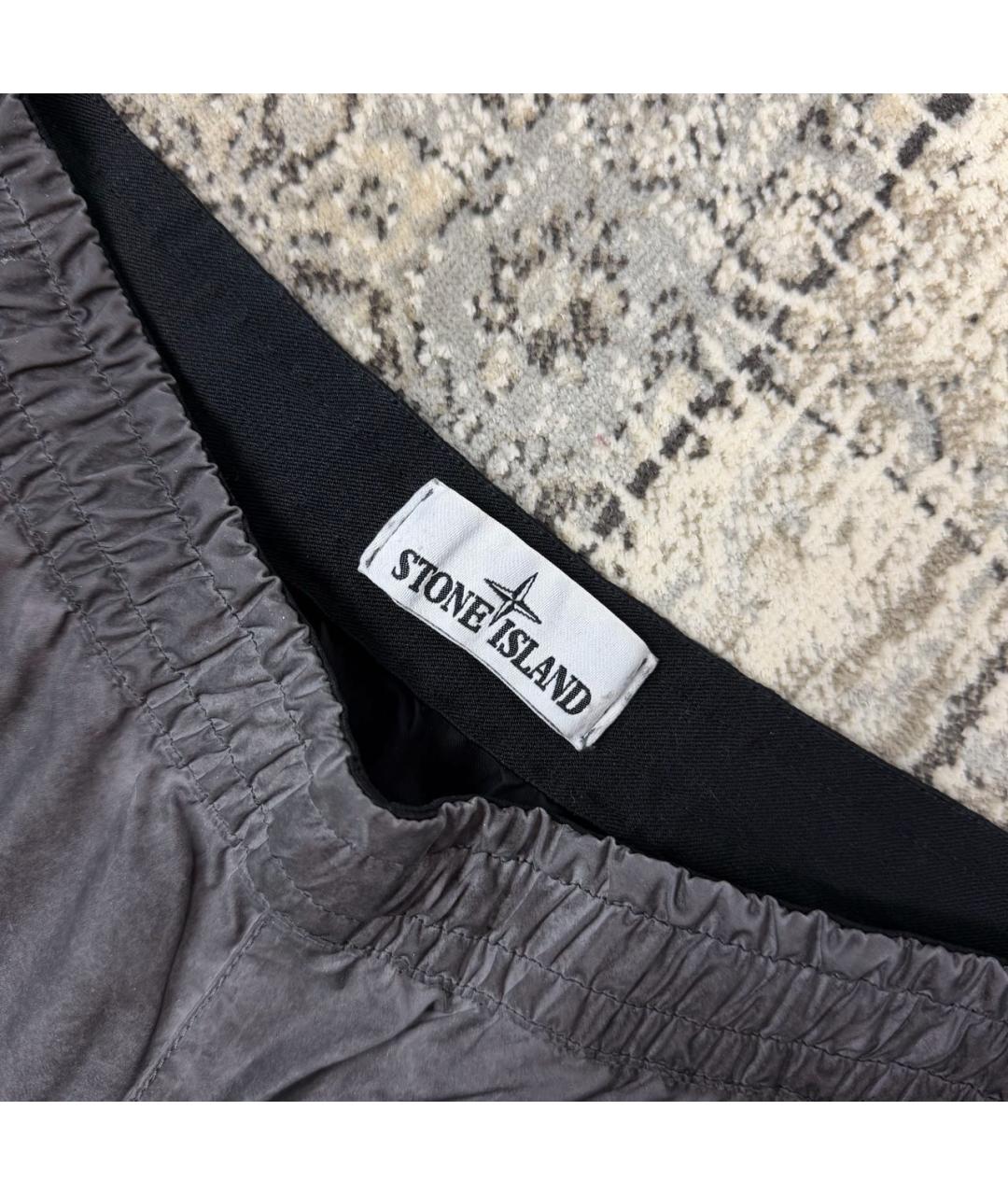 STONE ISLAND Антрацитовые полиамидовые шорты, фото 3