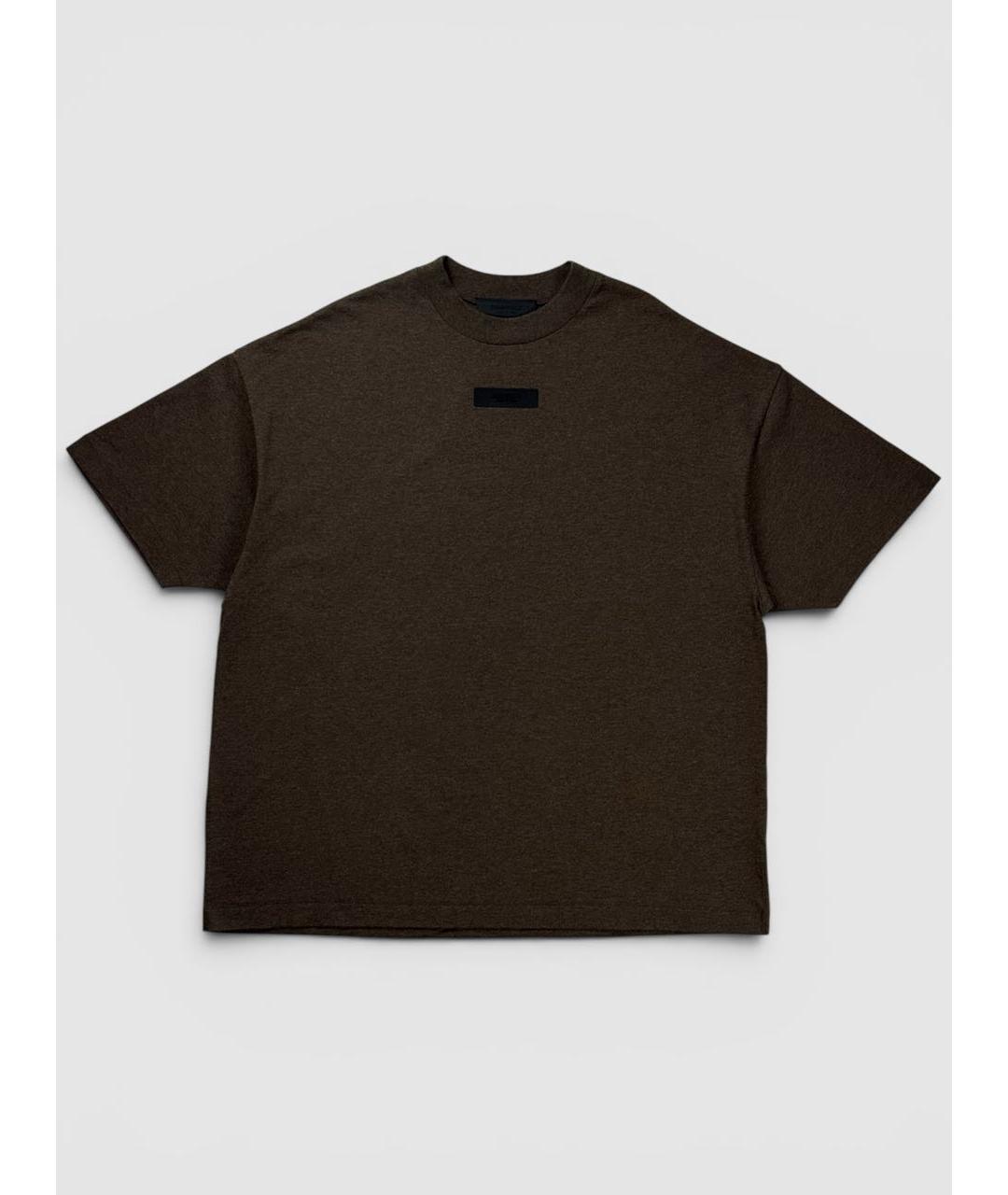 FEAR OF GOD ESSENTIALS Коричневая хлопковая футболка, фото 6