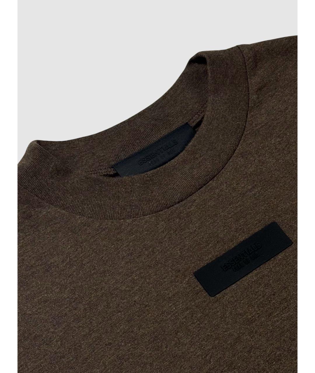 FEAR OF GOD ESSENTIALS Коричневая хлопковая футболка, фото 2
