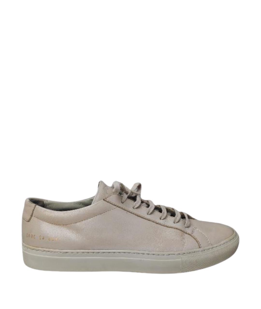 COMMON PROJECTS Бежевые кожаные низкие кроссовки / кеды, фото 1
