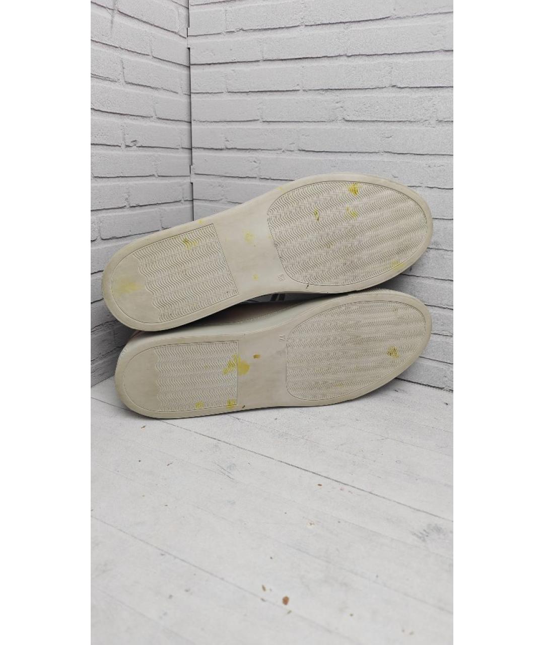 COMMON PROJECTS Бежевые кожаные низкие кроссовки / кеды, фото 7