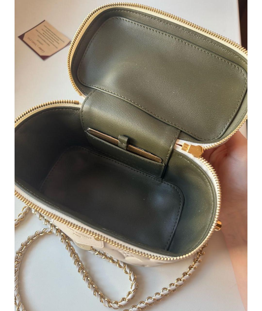 LOUIS VUITTON Бежевая кожаная сумка через плечо, фото 4