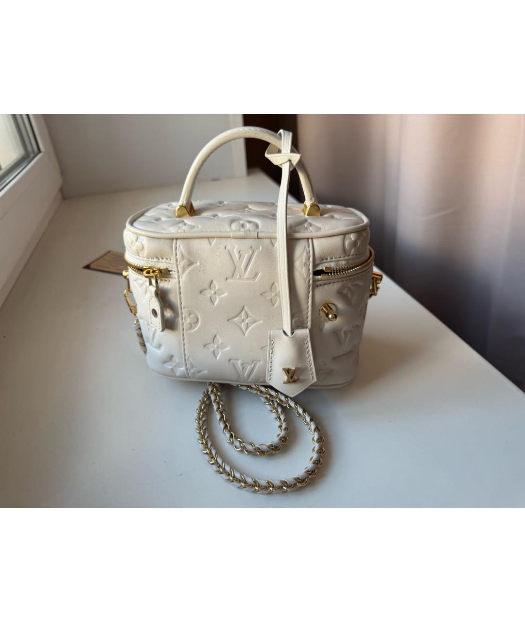 LOUIS VUITTON Бежевая кожаная сумка через плечо, фото 2