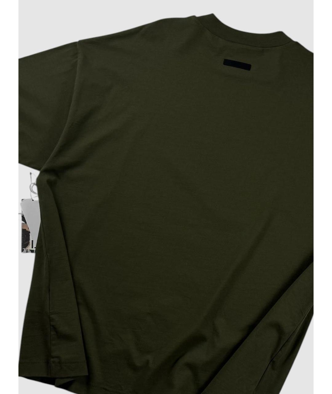 FEAR OF GOD ESSENTIALS Зеленая хлопковая футболка, фото 5