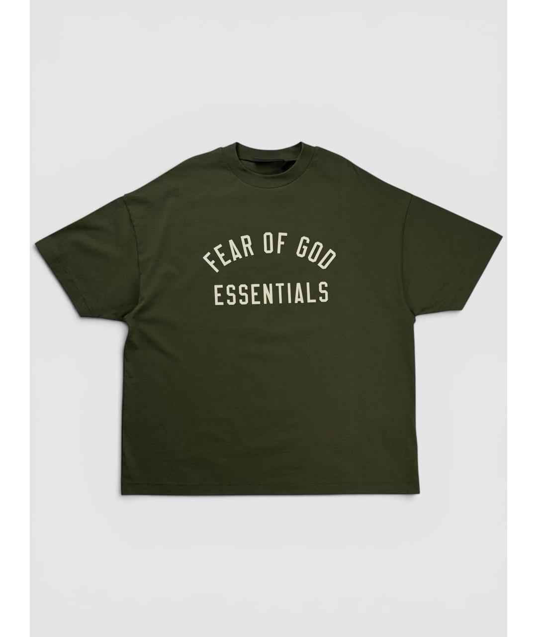 FEAR OF GOD ESSENTIALS Зеленая хлопковая футболка, фото 7