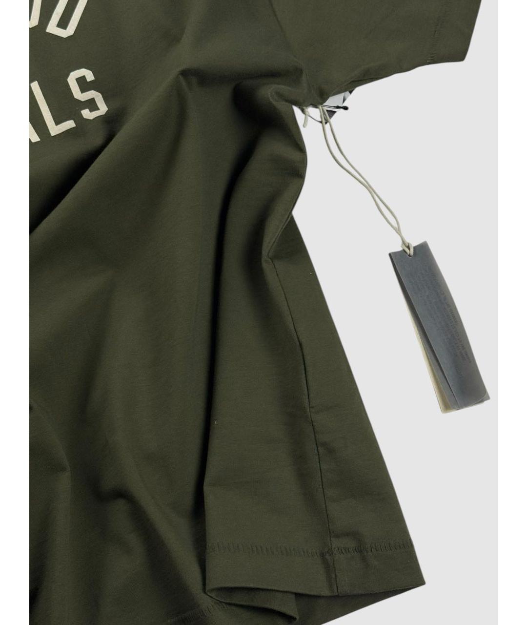 FEAR OF GOD ESSENTIALS Зеленая хлопковая футболка, фото 4