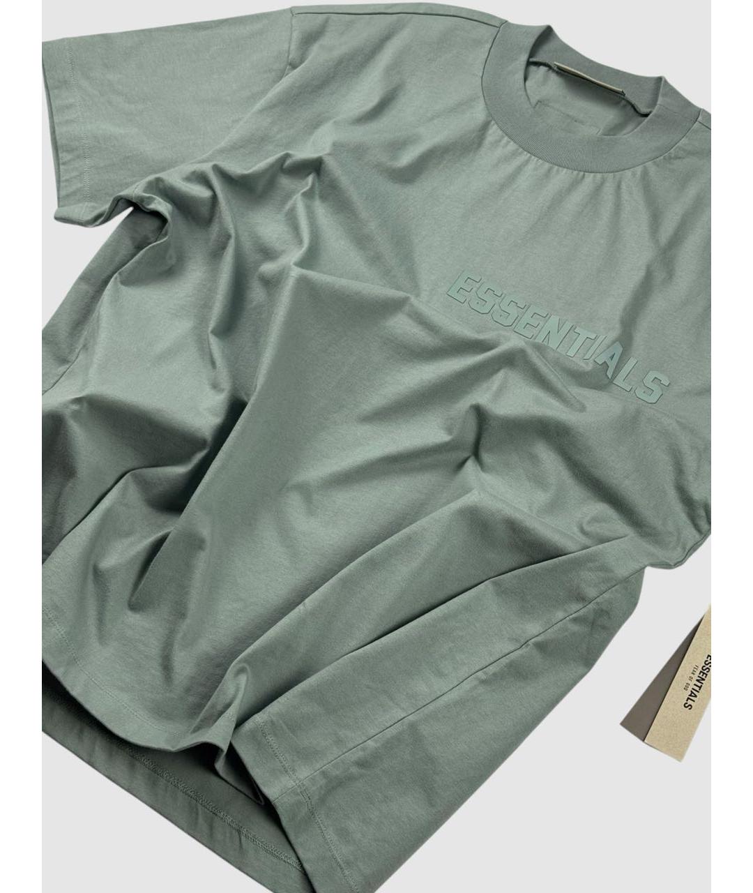 FEAR OF GOD ESSENTIALS Бирюзовая хлопковая футболка, фото 2