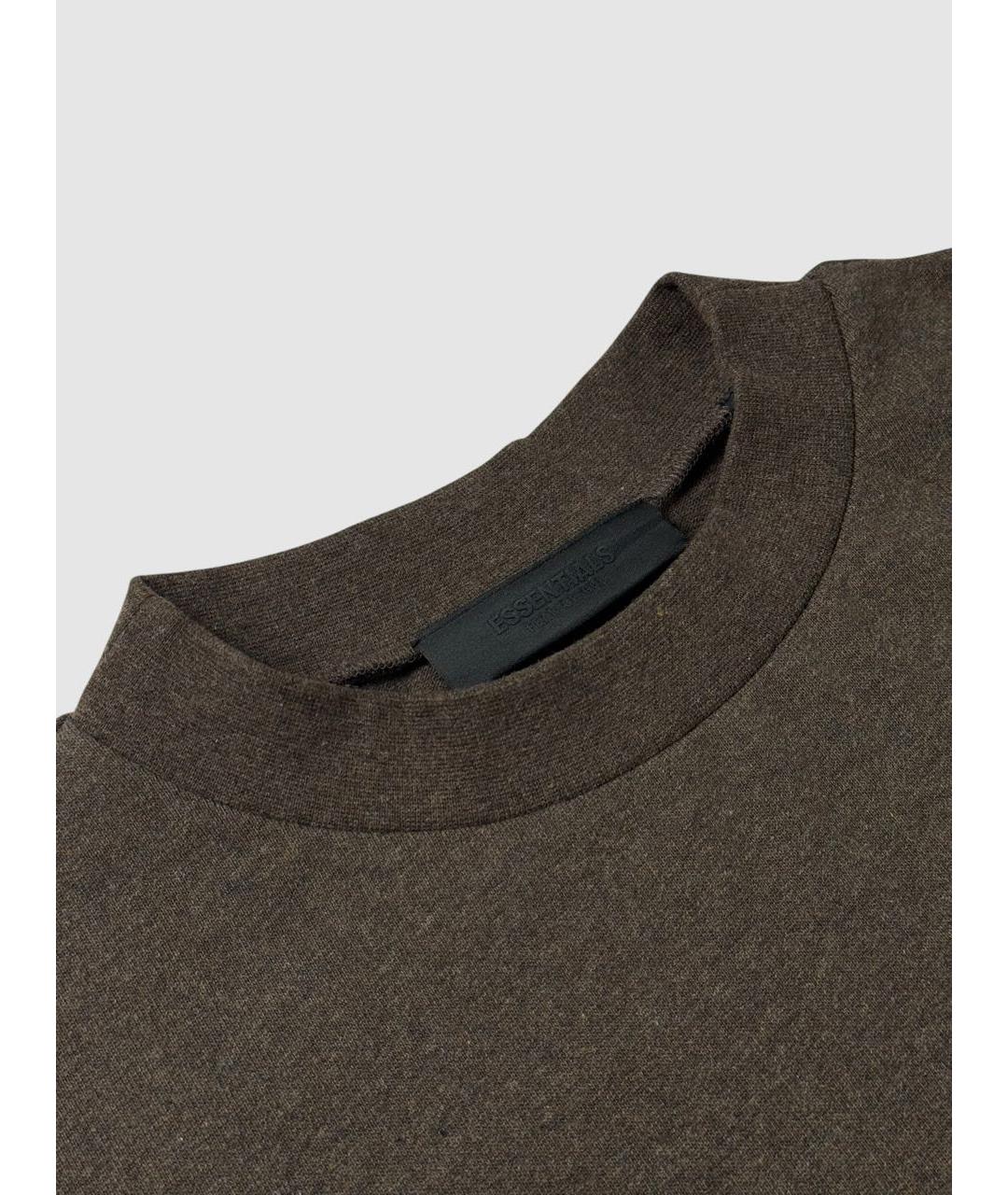 FEAR OF GOD ESSENTIALS Коричневая хлопковая футболка, фото 4