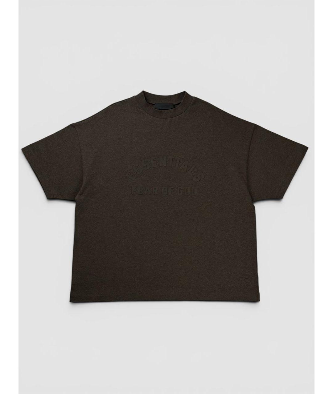 FEAR OF GOD ESSENTIALS Коричневая хлопковая футболка, фото 5