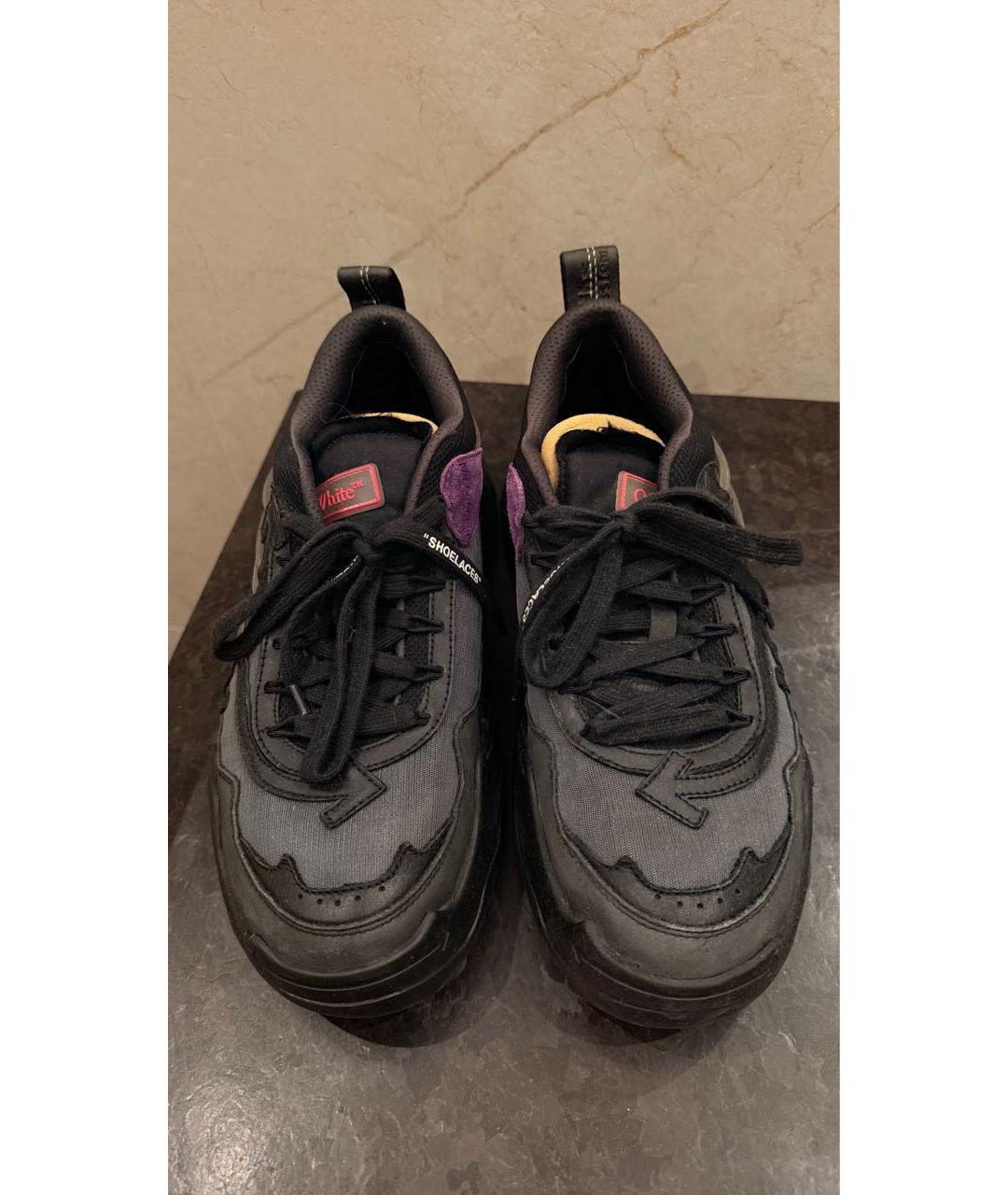 OFF-WHITE Антрацитовые высокие кроссовки / кеды, фото 2