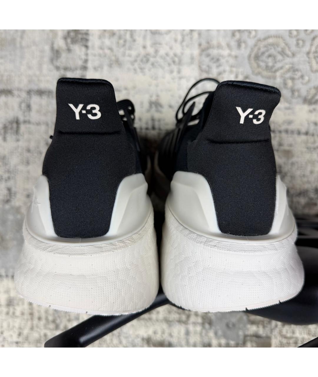 Y-3 Черные текстильные низкие кроссовки / кеды, фото 4