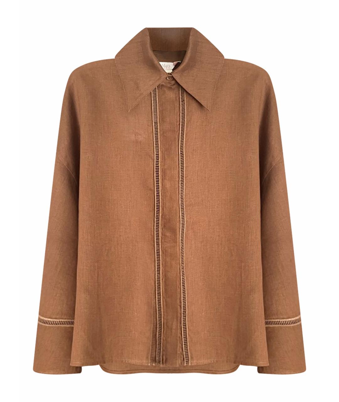 MAX MARA Коричневая льняная блузы, фото 1