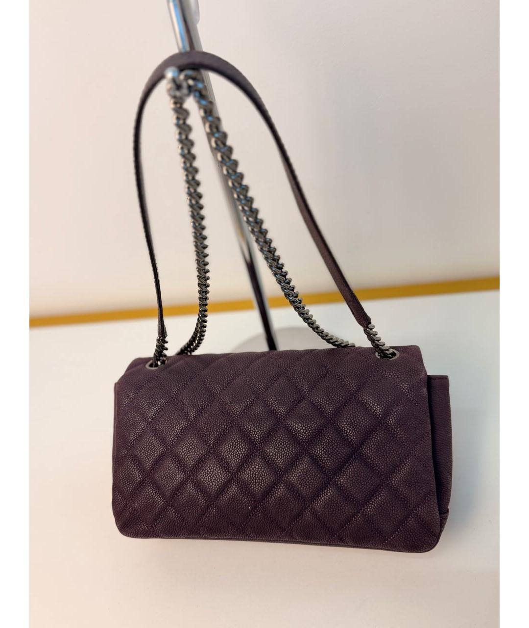 CHANEL Фиолетовая кожаная сумка через плечо, фото 2