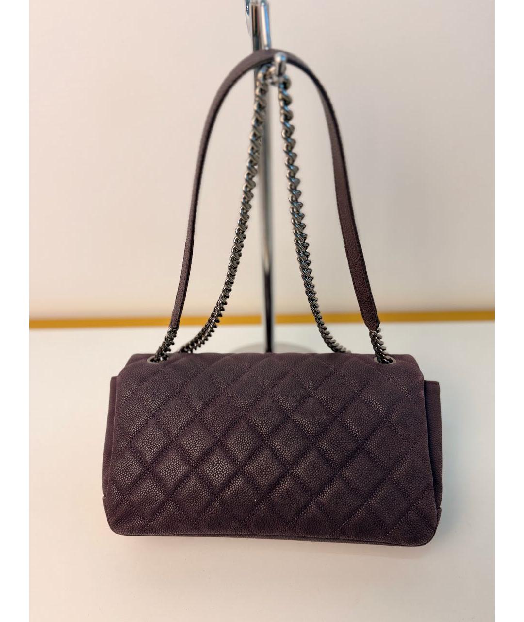 CHANEL Фиолетовая кожаная сумка через плечо, фото 3