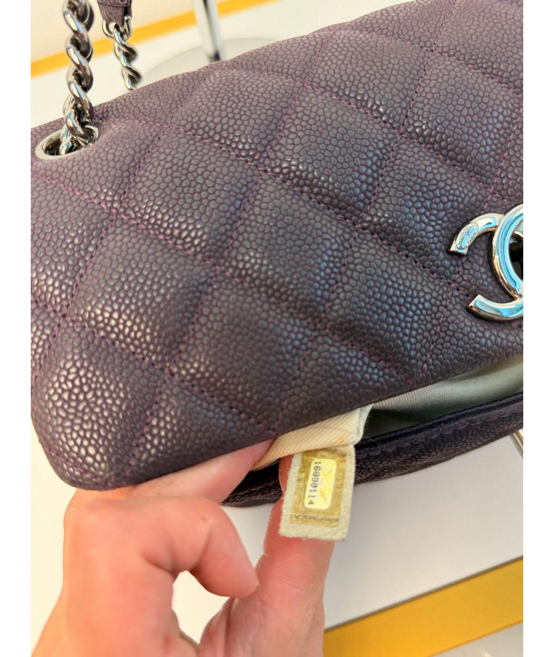 CHANEL Фиолетовая кожаная сумка через плечо, фото 4