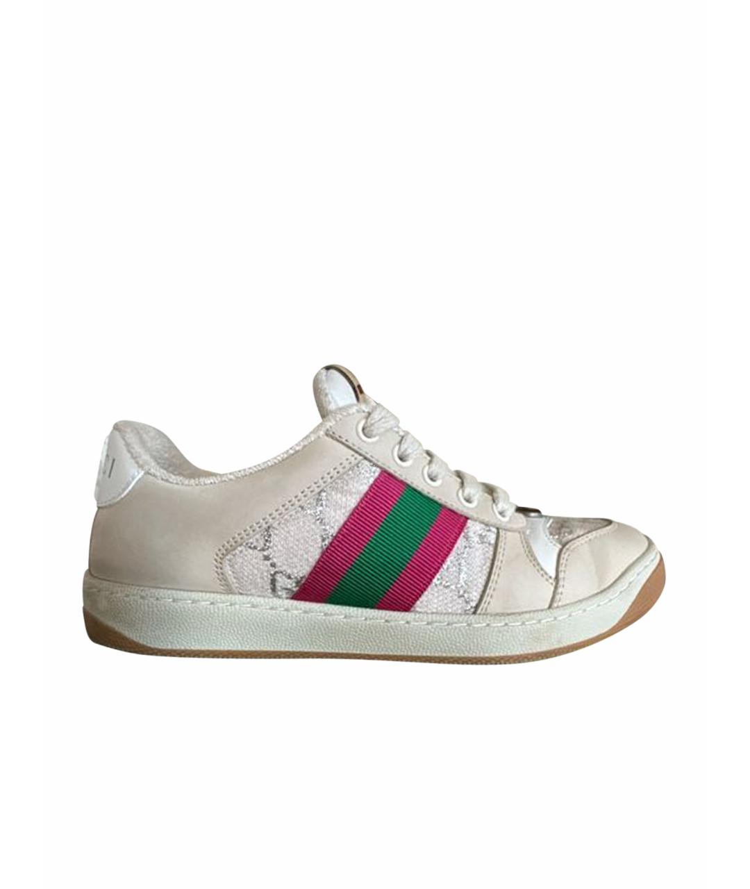 GUCCI Бежевые кожаные кеды, фото 1