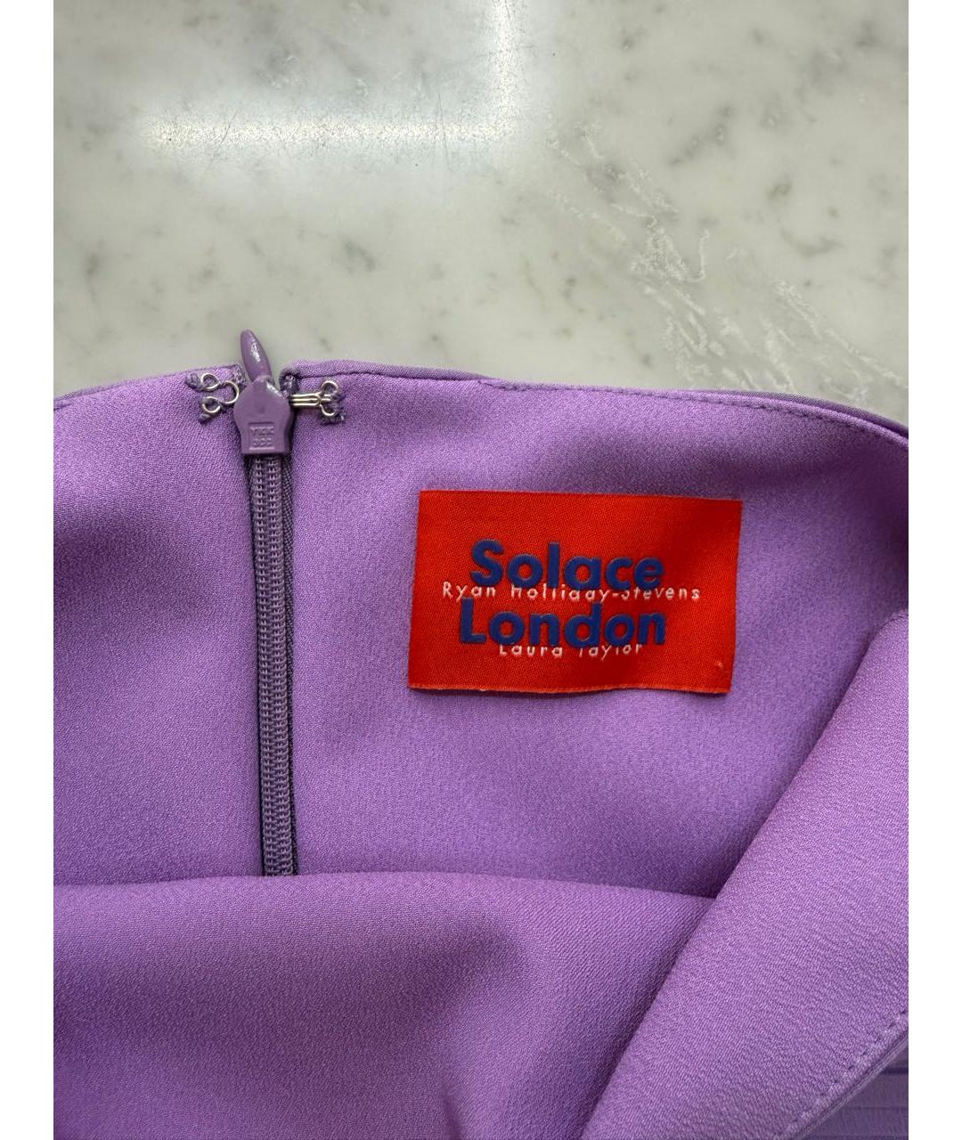 SOLACE LONDON Фиолетовое полиэстеровое вечернее платье, фото 2