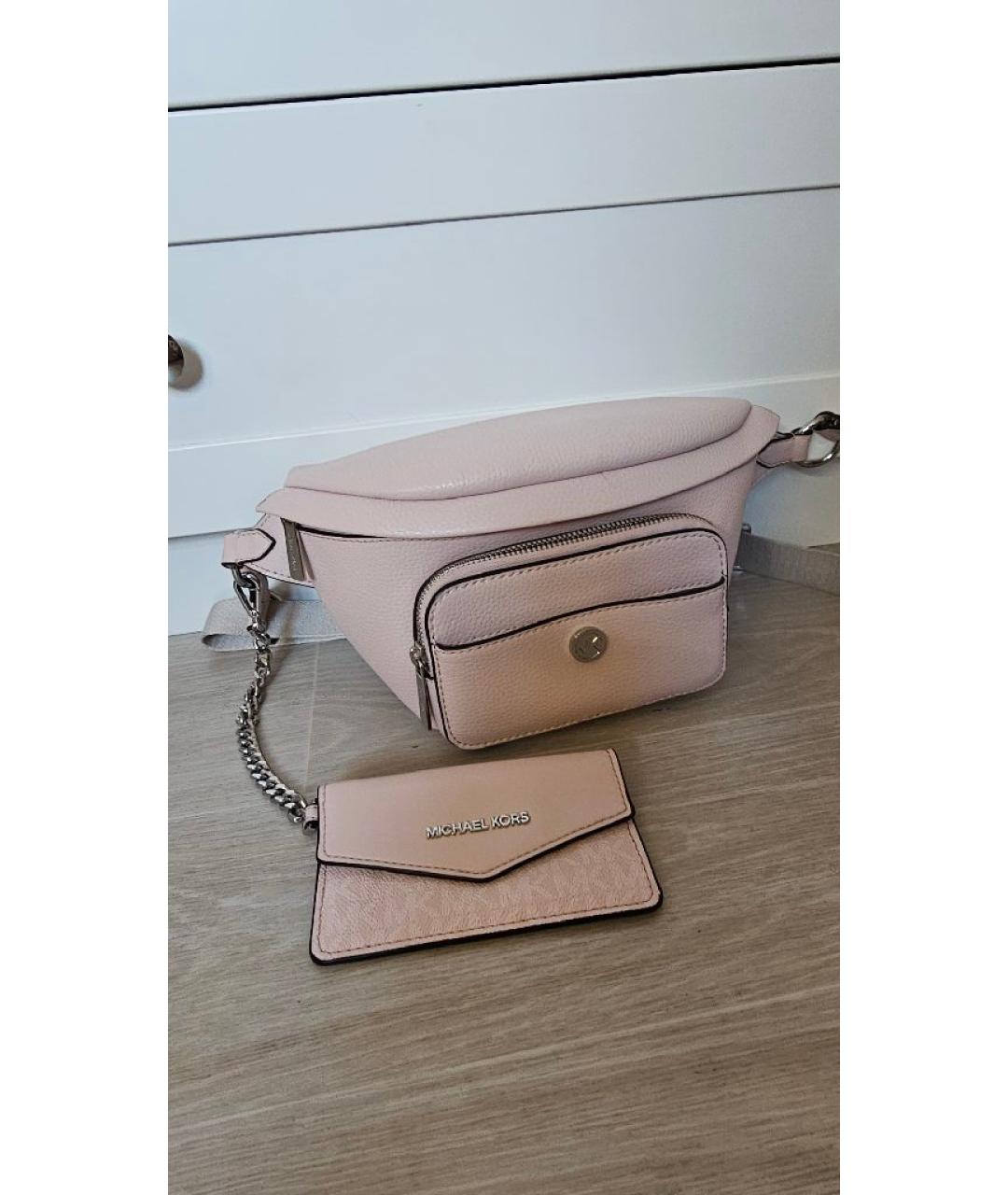 MICHAEL KORS Розовая кожаная поясная сумка, фото 2