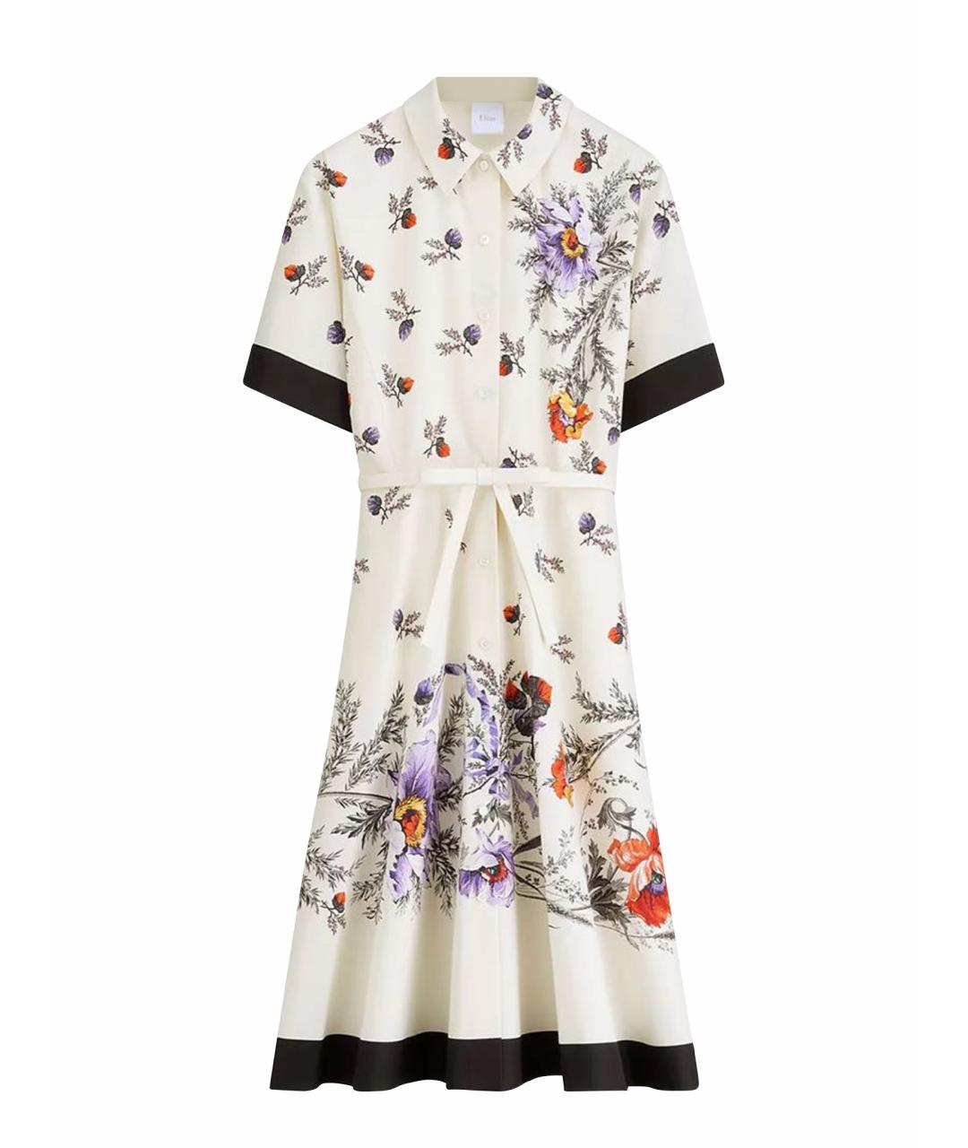 CHRISTIAN DIOR Бежевое хлопковое повседневное платье, фото 1