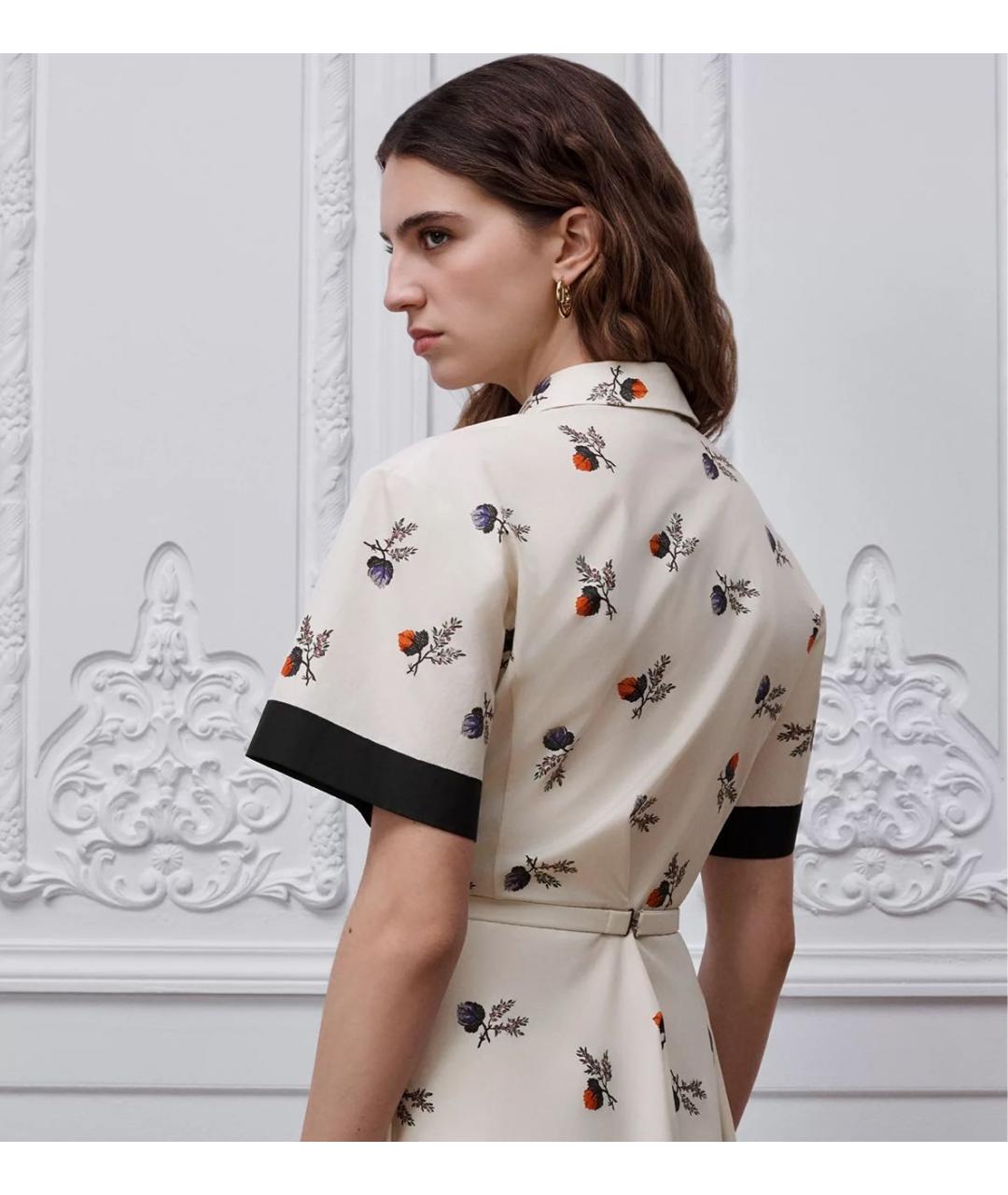 CHRISTIAN DIOR Бежевое хлопковое повседневное платье, фото 4