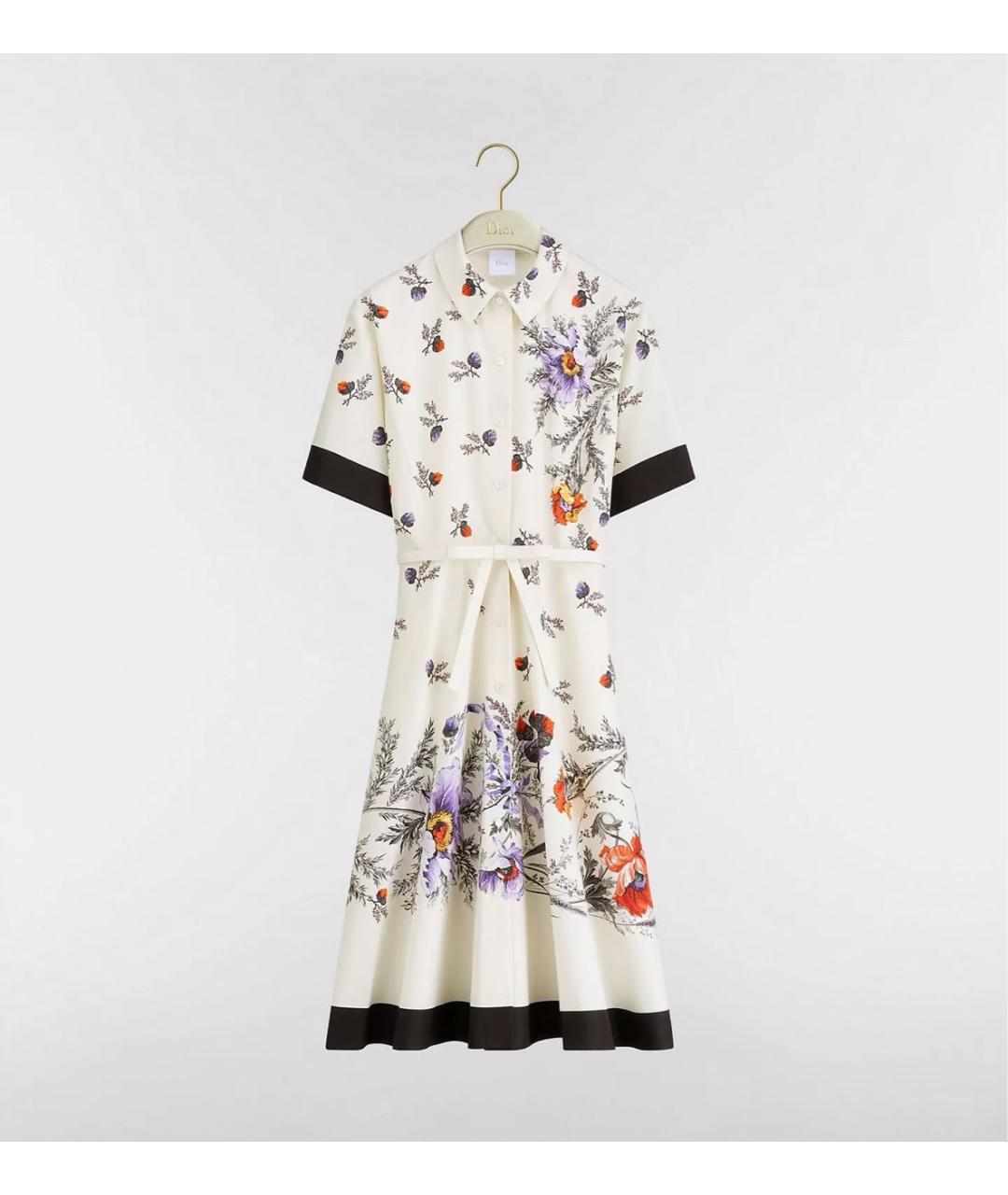 CHRISTIAN DIOR Бежевое хлопковое повседневное платье, фото 7