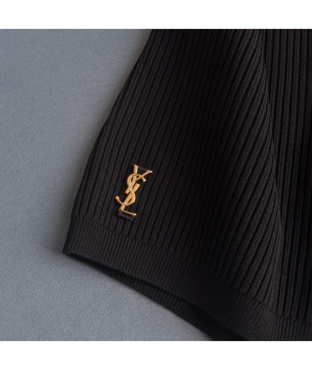 SAINT LAURENT Черные вискозные шорты, фото 3