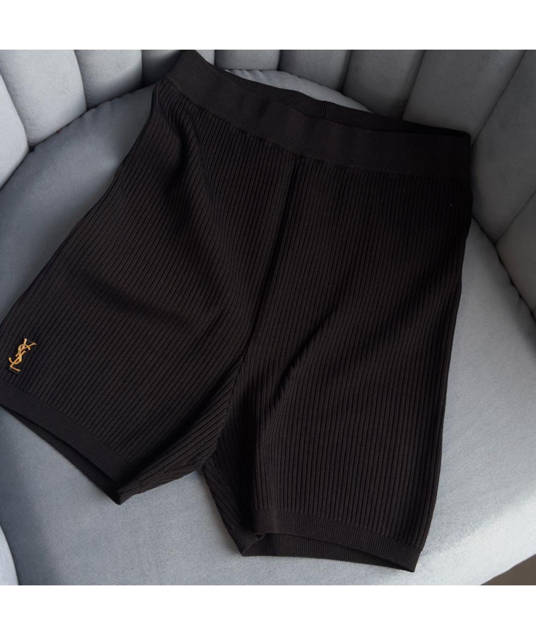 SAINT LAURENT Черные вискозные шорты, фото 2